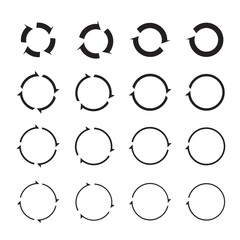 set of black circle vector arrows