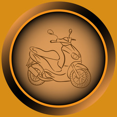 Icon orange scooter