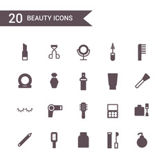 beauty icons vector. Silhouette icons.