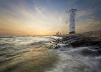 sunset over the sea beach
