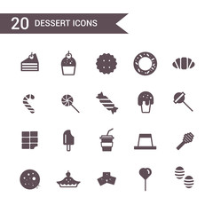 Dessert icon set vector. Silhouette icons.
