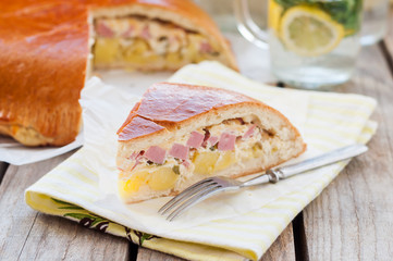 A Piece of Potato, Ham, Sour Cream and Cheese Pie