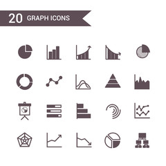graph icon set vector. Silhouette icons.