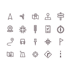 navigator icon set vector.line vector.