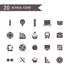 school icon set vector. Silhouette icons.