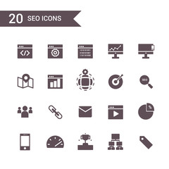 seo icons vector. Silhouette icons.