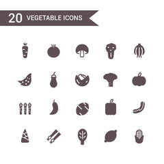 vegetable icon set vector. Silhouette icons.