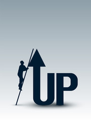 The composition symbolizes the ascent to the top.Vector