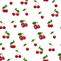 Cherry. Seamless pattern with cherry.