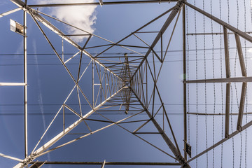 Fototapeta premium Beneath an Electricity Pylon