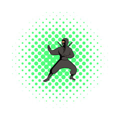 Ninja icon, comics style