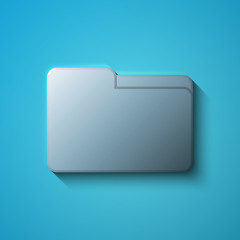 Business concept: flat metallic Folder icon, vector