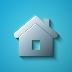 Fototapeta na wymiar Finance concept: flat metallic Home icon, vector