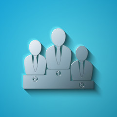 Finance concept: flat metallic Business Team icon, vector