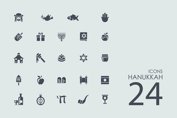 Set of Hanukkah icons