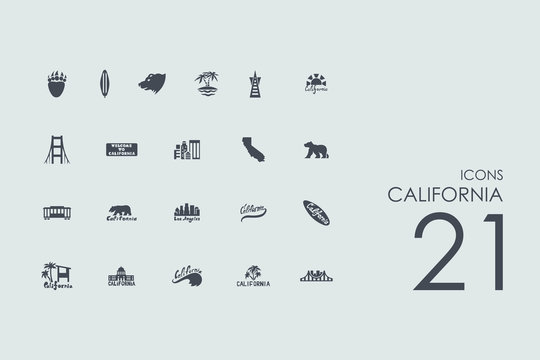 Set of California icons