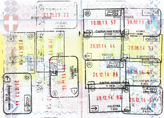 Immigration stamps of Schengen countries