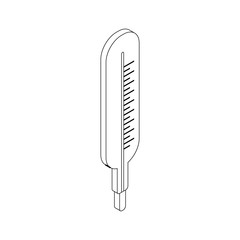 Medical thermometer icon, isometric 3d style