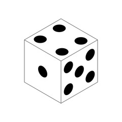 Dice icon, isometric 3d style