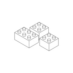 Building connector bricks icon, isometric 3d style