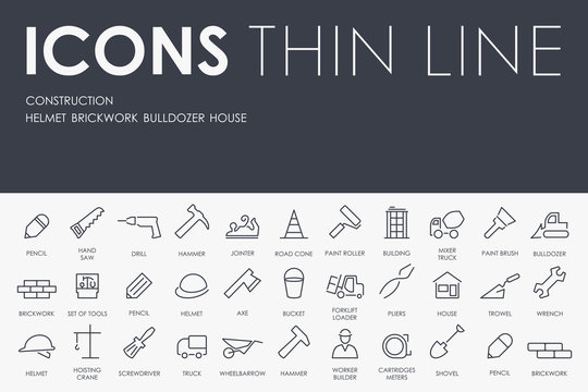 construction Thin Line Icons