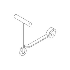 Kick scooter icon, isometric 3d style