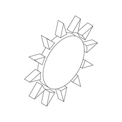 Sun icon, isometric 3d style