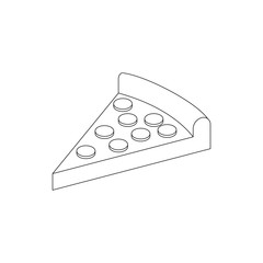 Pizza icon, isometric 3d style