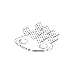 Bacon and eggs icon, isometric 3d style