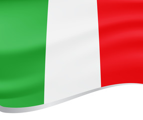 Waving flag of Italy, vector background