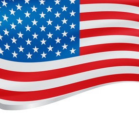 Waving flag of USA vector background