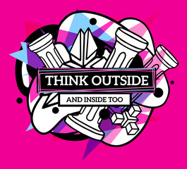 Vector illustration of colorful blue and white abstract composit