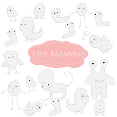 Little funny Monsters Doodle