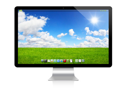 Modern computer on white background