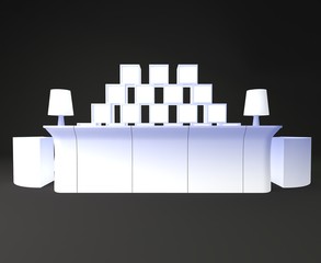 Bar with background 3d render