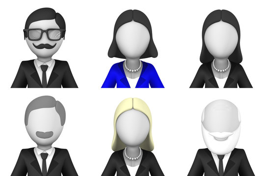 3d avatars of business people