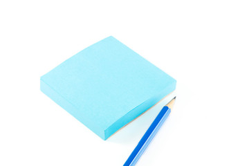 Fototapeta premium notepaper,pencil on white background.