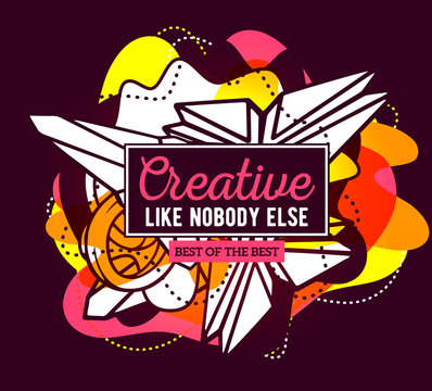 Vector illustration of colorful pink and yellow abstract composi