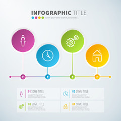 Business infographic time line chart statistics with icons