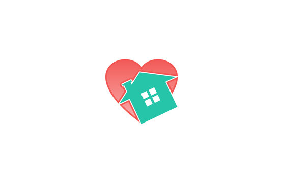 heart love arrow home logo
