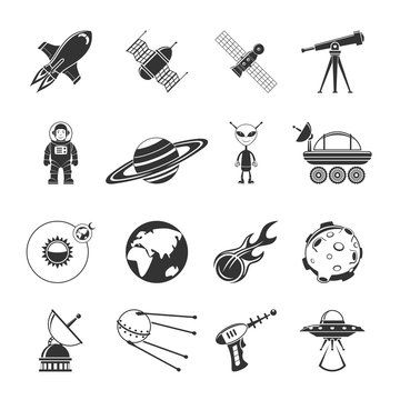 Space Black Icons Set