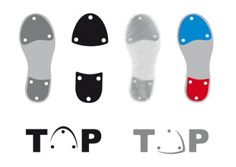 Tap dance shoes vector. Icons tap shoes. Sole tap shoes. Set dancing shoes on a white background - obrazy, fototapety, plakaty
