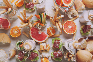 close up of stylish snack party cuisine