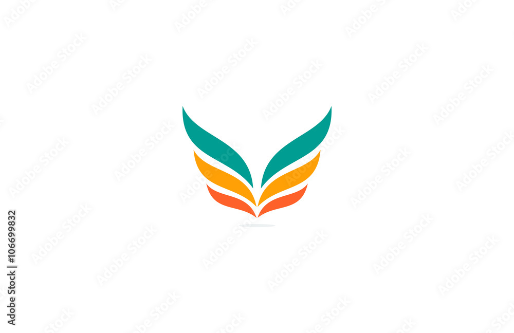 Sticker wings colorful business logo