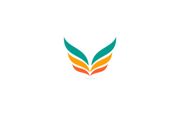 wings colorful business logo