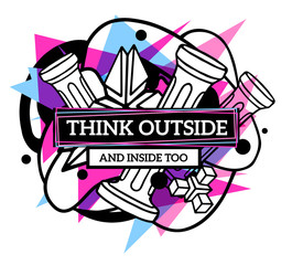 Vector illustration of colorful pink and blue abstract compositi