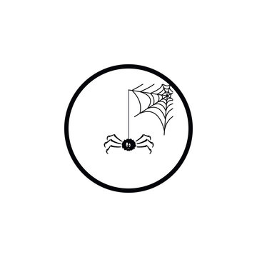 Cartoon spider and web.