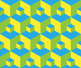 Illustration seamless pattern 3d cube
