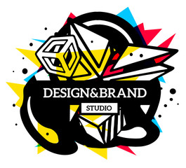 Vector illustration of colorful red, yellow and blue abstract co