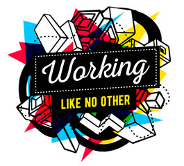 Vector illustration of colorful red, yellow and blue abstract co